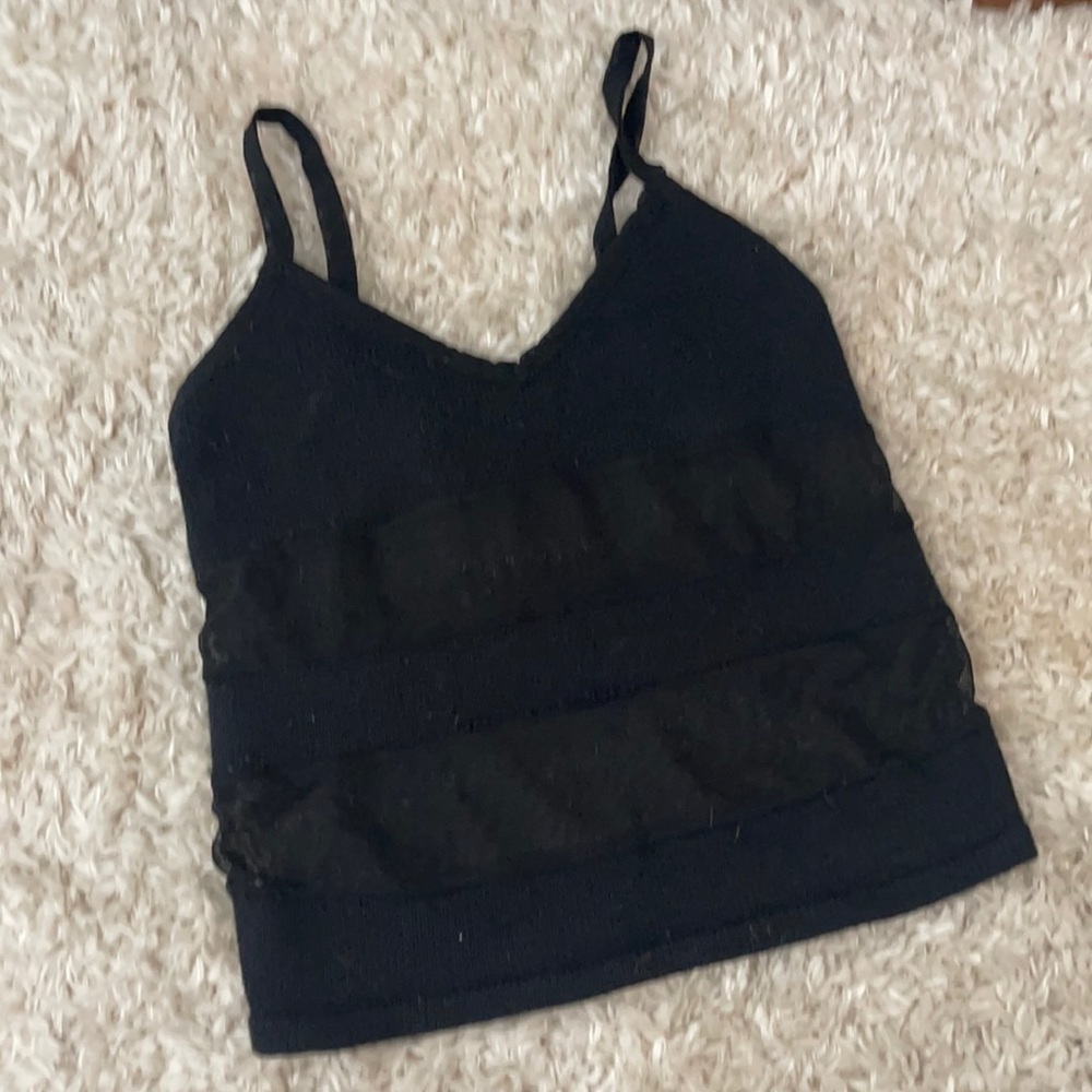 Black mesh tank top